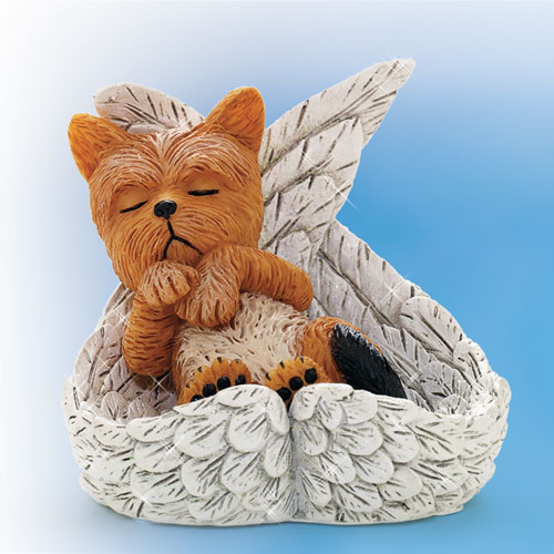 Yorkie s Leave Paw Prints Dog  Angel Wings Figurine Bradford Exchange